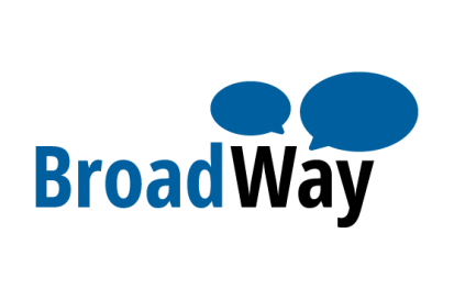 BroadWay logo of two speech bubbles